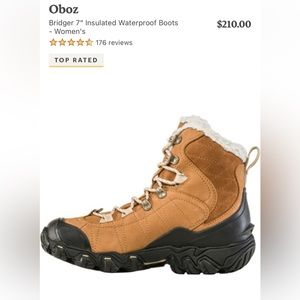 Women’s Oboz Bridger 7” Insulated B-Dry Waterproof Hiking Boots - Size 8 Wide
